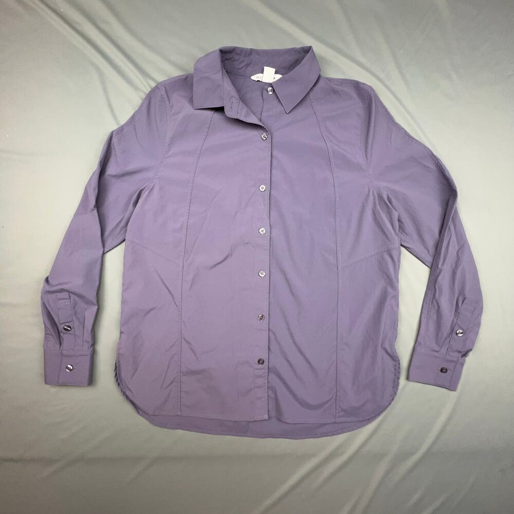 Athleta Purple Button Up Shirt Women’s Small Performance Poplin Athleisure
